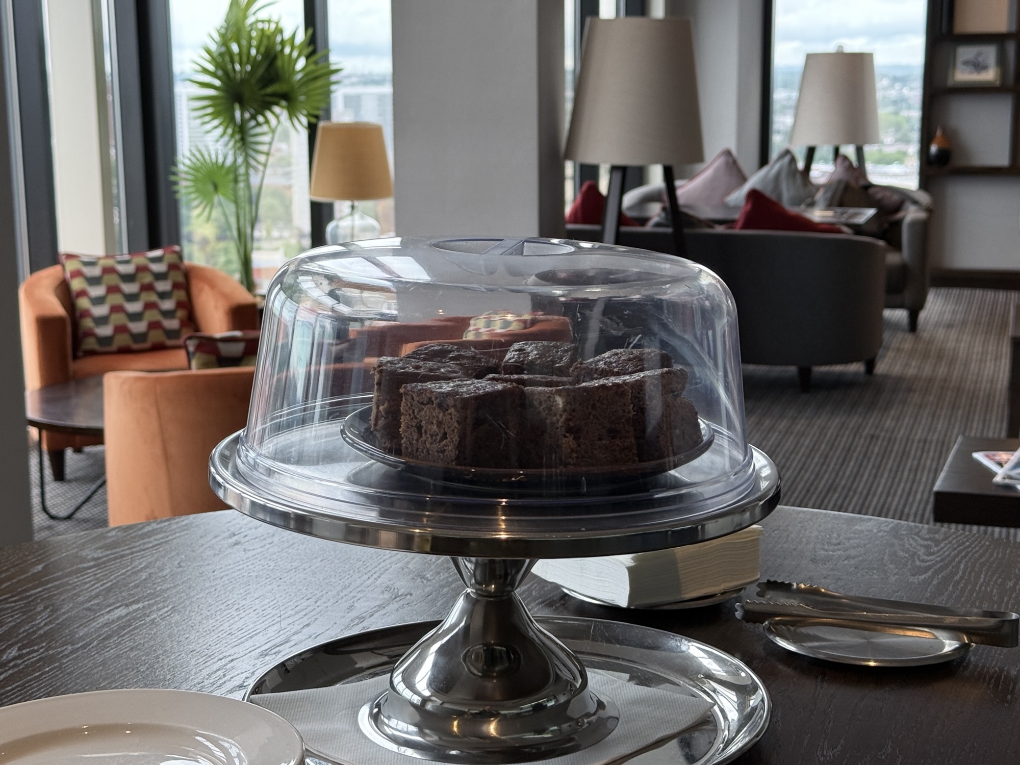 A slice of cake in the Regency Club lounge.