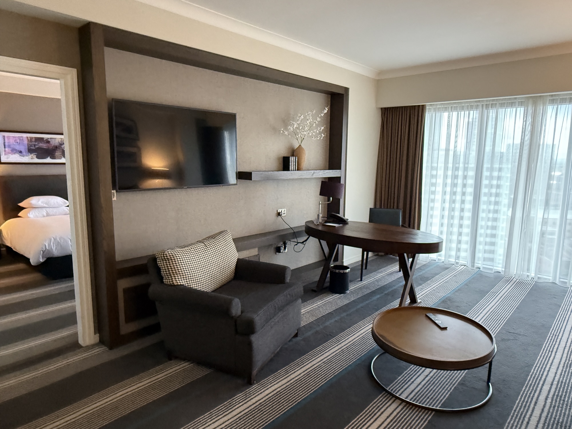 Inside our suite at the Hyatt Regency Birmingham.