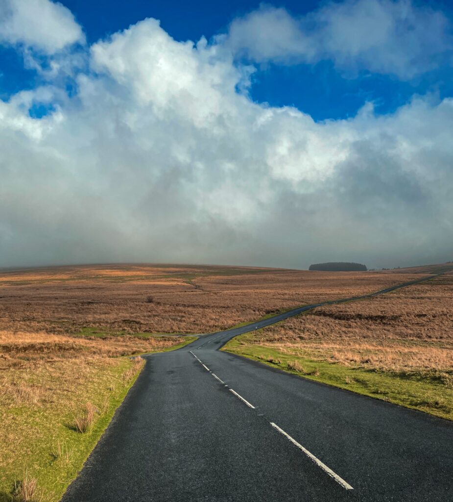 Open moorland stretching across Dartmoor National Park, Devon