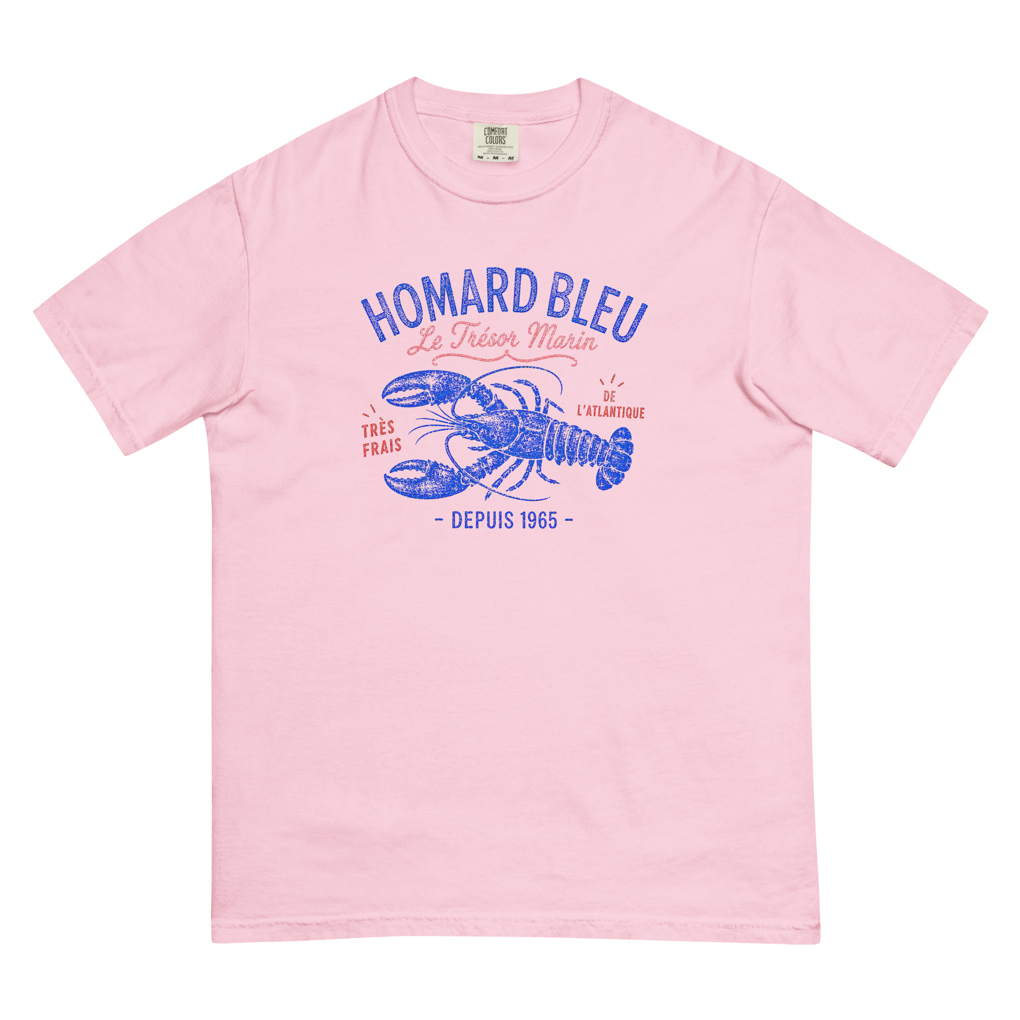 Homard Bleu Lobster T-Shirt: Vintage French Seafood Graphic Tee - Image 5