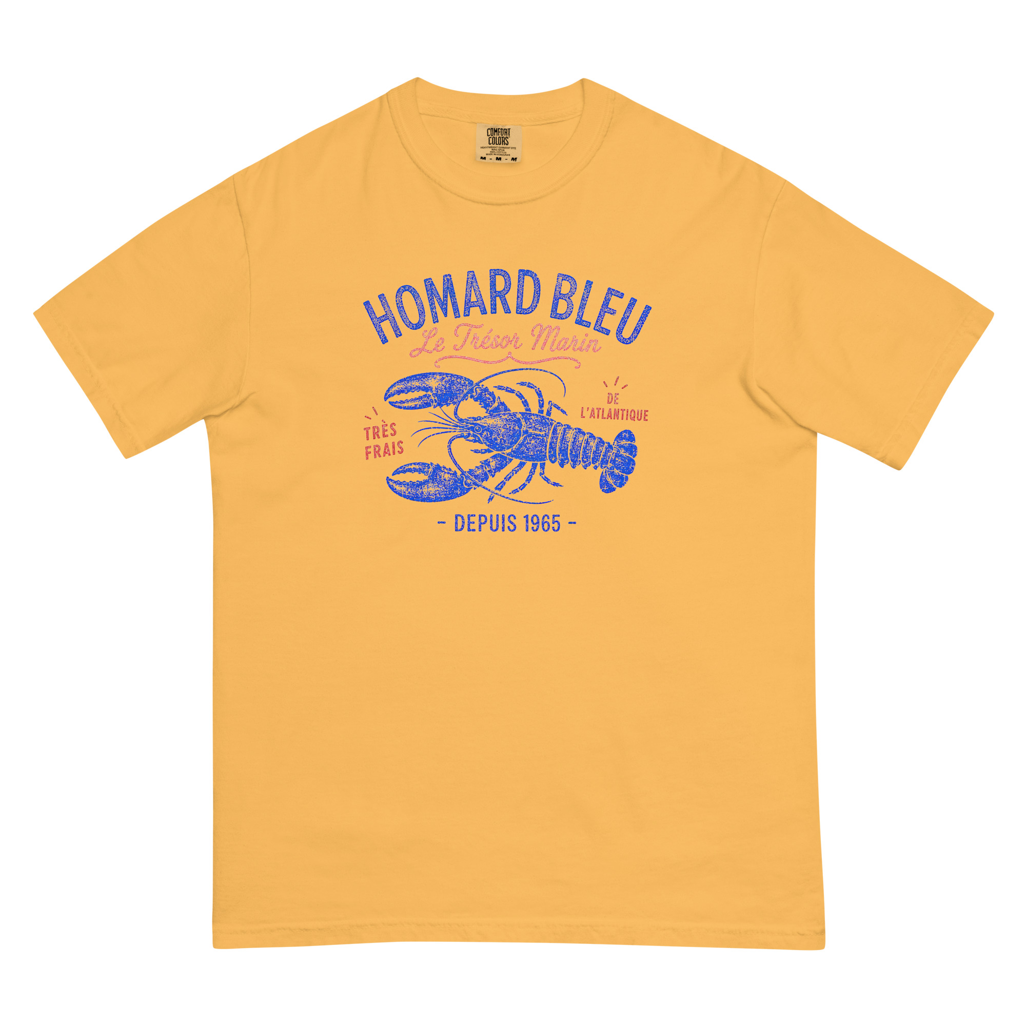 Homard Bleu Lobster T-Shirt: Vintage French Seafood Graphic Tee - Image 3