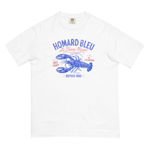 Homard Bleu Lobster T-Shirt: Vintage French Seafood Graphic Tee
